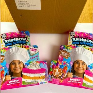 Pair of 2 XL DIY Buttery Slime Surpise Rainbow Cake Slime kits. Compound kings